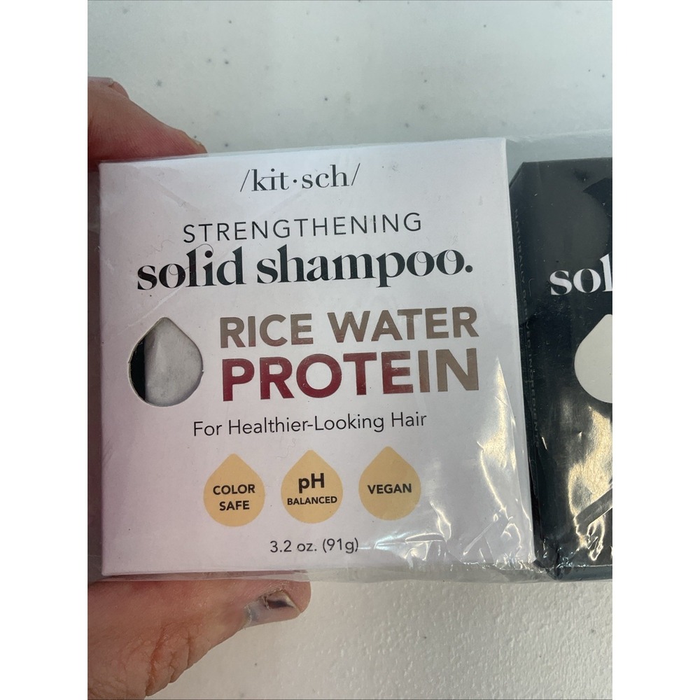 Lot of Kitsch Strengthening Rice Water Solid Shampoo Conditioner, Travel Case - Picture 3 of 6